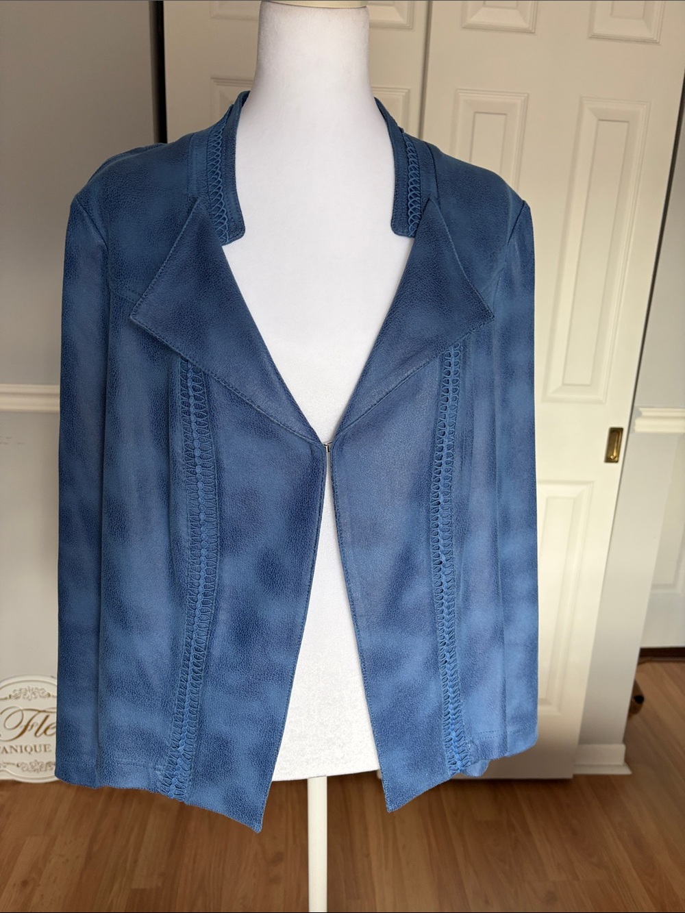 Vex Open-Front Braided-Trim Blazer